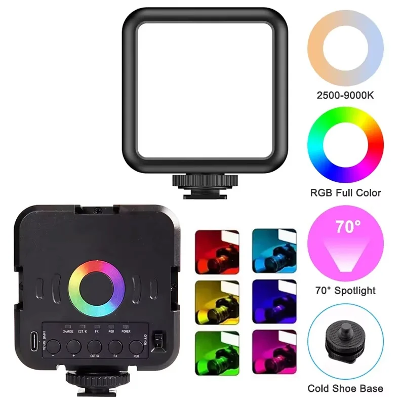 Pocket Full Color RGB Light Portable LED Video Mini Fill Lamp Adjustable For Camera Smartphone For GoPro Laptop PC Vlog Shooting
Pocket Full Color RGB Light Portable LED Video Mini Fill Lamp Adjustable For Camera Smartphone For GoPro Laptop PC Vlog Shooting