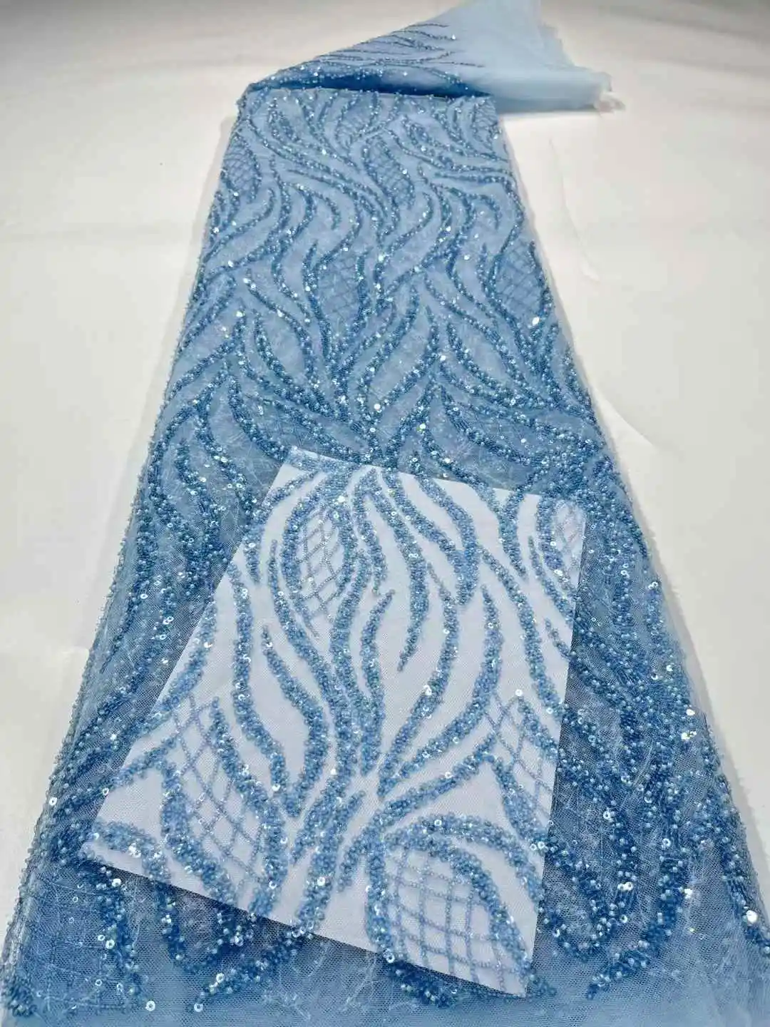 5yd African Sequin Lace Fabric - French Polyester Tulle w/ 3D Florals - For Weddings/Parties (Dry Clean Only, Multi-Color)
5yd African Sequin Lace Fabric - French Polyester Tulle w/ 3D Florals - For Weddings/Parties (Dry Clean Only, Multi-Color)