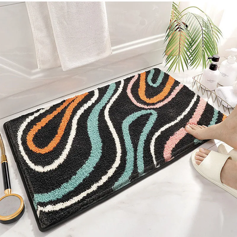 Bathroom Doormats Modern Simple Style Striped Pattern Carpet Home Polyester Absorbent TPR Non-slip Sole Mat Washable Bedroom Rug
Bathroom Doormats Modern Simple Style Striped Pattern Carpet Home Polyester Absorbent TPR Non-slip Sole Mat Washable Bedroom Rug