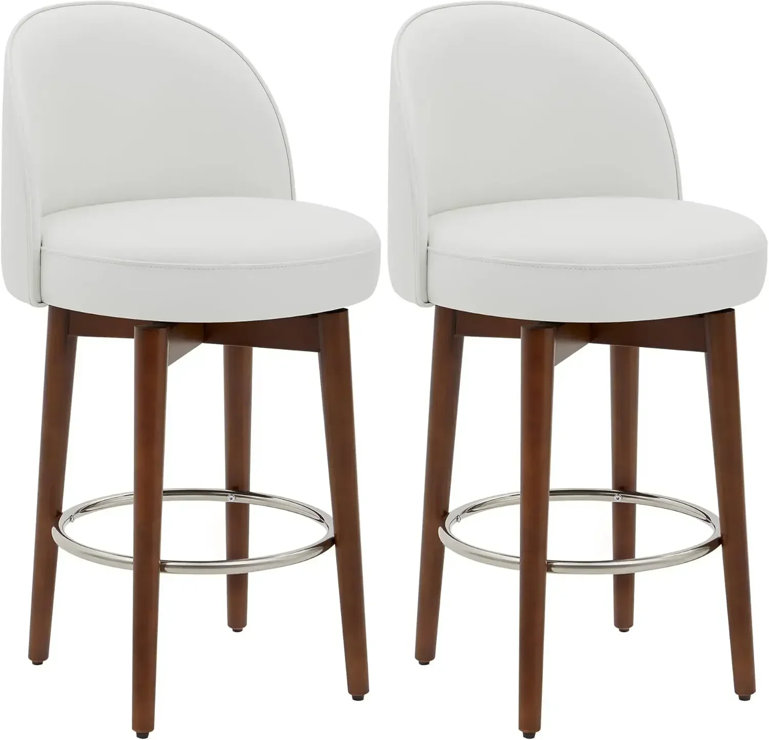 Counter Height Bar Stools Set of 2, FSC Certified Swivel Barstools for Kitchen Island,26.4" H Seat Height,Faux Leather,White
Counter Height Bar Stools Set of 2, FSC Certified Swivel Barstools for Kitchen Island,26.4" H Seat Height,Faux Leather,White