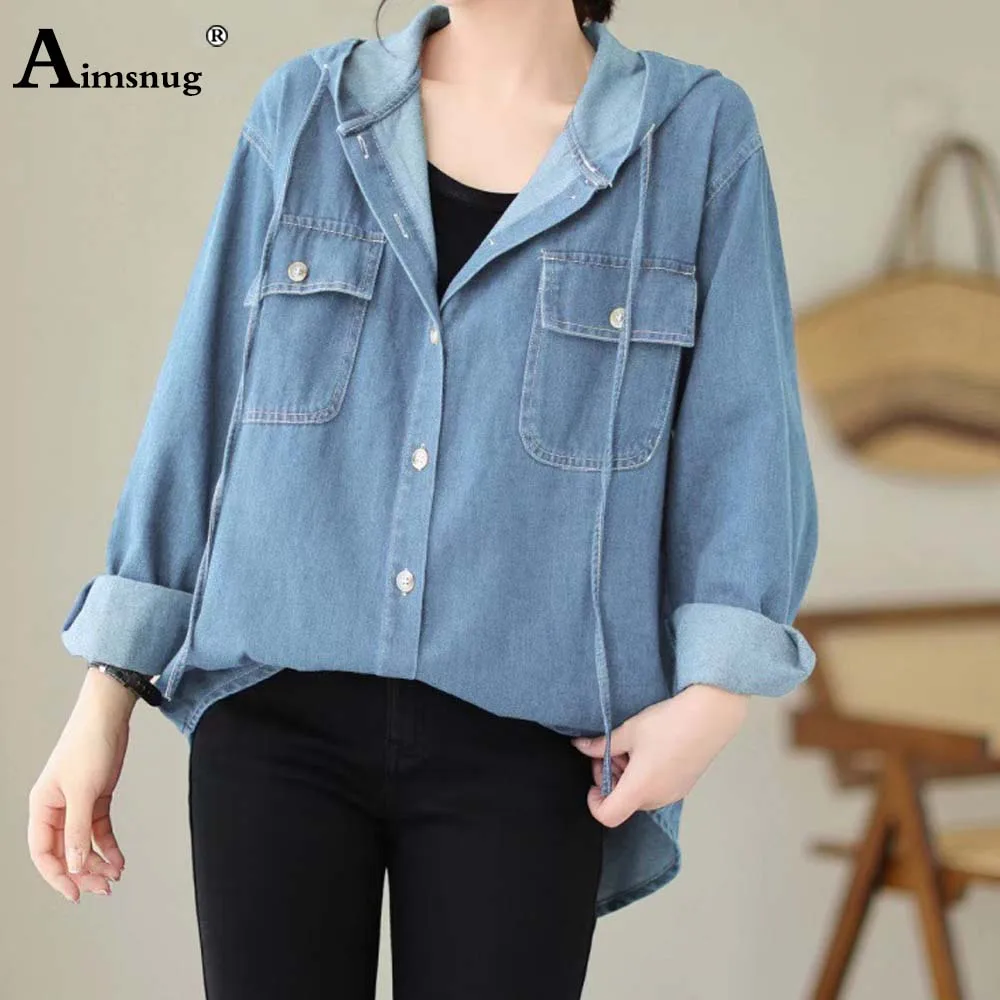 Plus Size Women Fashion Demin Jacket Hooded Jean Tops Outerwear Vintage Stand Pocket Demin Wear 2023 New Autumn Outdoor Jackets
Plus Size Women Fashion Demin Jacket Hooded Jean Tops Outerwear Vintage Stand Pocket Demin Wear 2023 New Autumn Outdoor Jackets