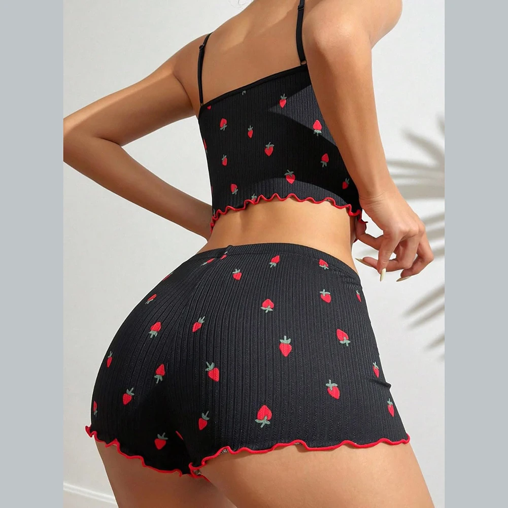 Womens Print Home Bow Suspenders Shorts Two Piece Suit Lace Intimate Comfortable Shorts Women's Sexy Pajamas Home Set
Womens Print Home Bow Suspenders Shorts Two Piece Suit Lace Intimate Comfortable Shorts Women's Sexy Pajamas Home Set