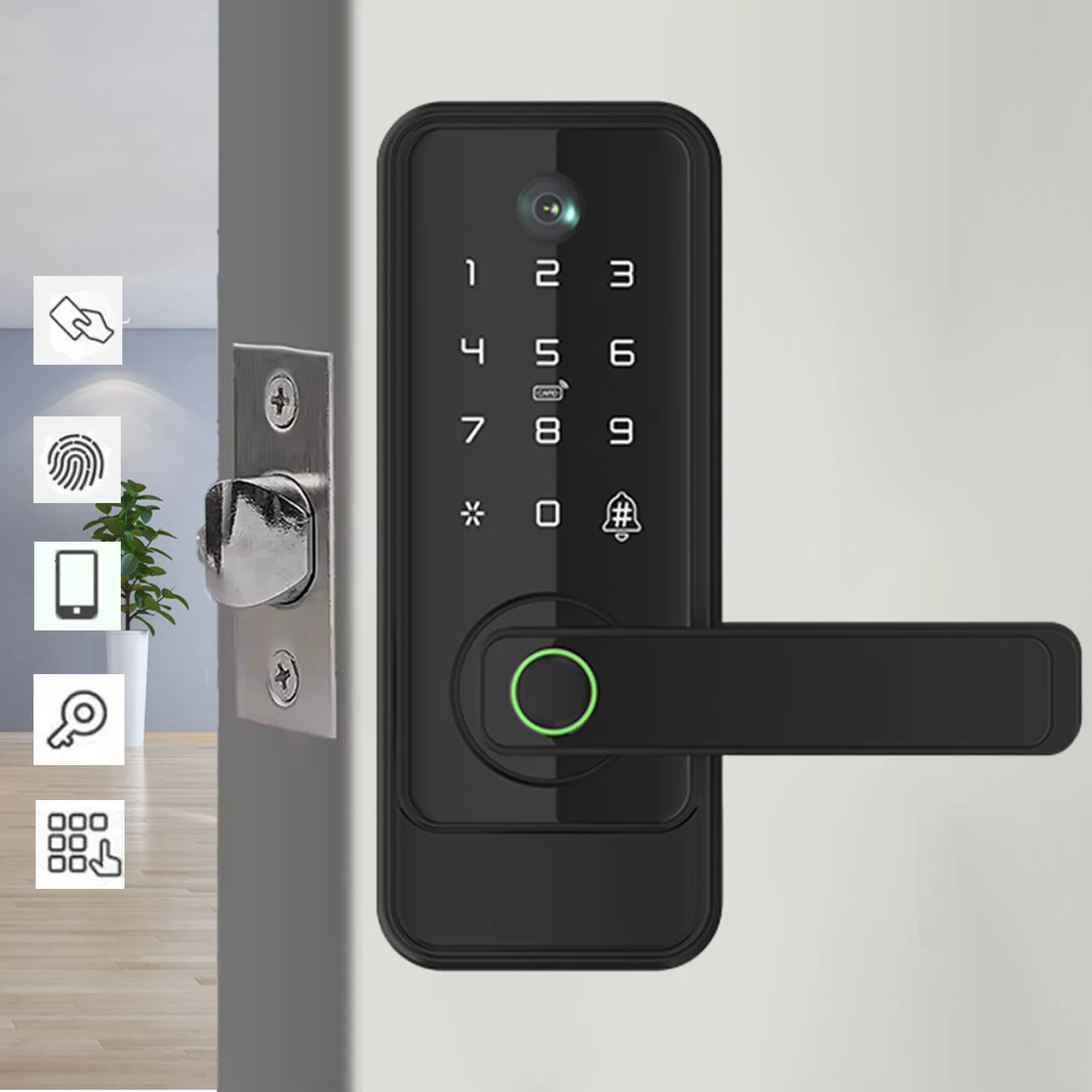 July005 Intelligent Wifi Tuya Digital Door Lock Fingerprint Password Smart Door Lock with Camera Support Camera Capture Cam Lock
July005 Intelligent Wifi Tuya Digital Door Lock Fingerprint Password Smart Door Lock with Camera Support Camera Capture Cam Lock