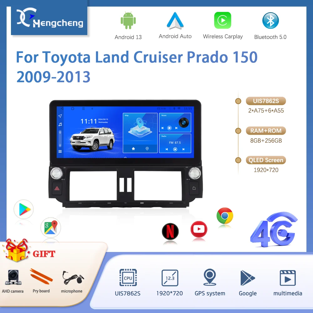 12,3 "для Toyota Land Cruiser Prado 150 2009-2013 автомобильный мультимедийный видеоплеер GPS-навигация радио Android13 Auto Carplay 4G 360
12,3 "для Toyota Land Cruiser Prado 150 2009-2013 автомобильный мультимедийный видеоплеер GPS-навигация радио Android13 Auto Carplay 4G 360