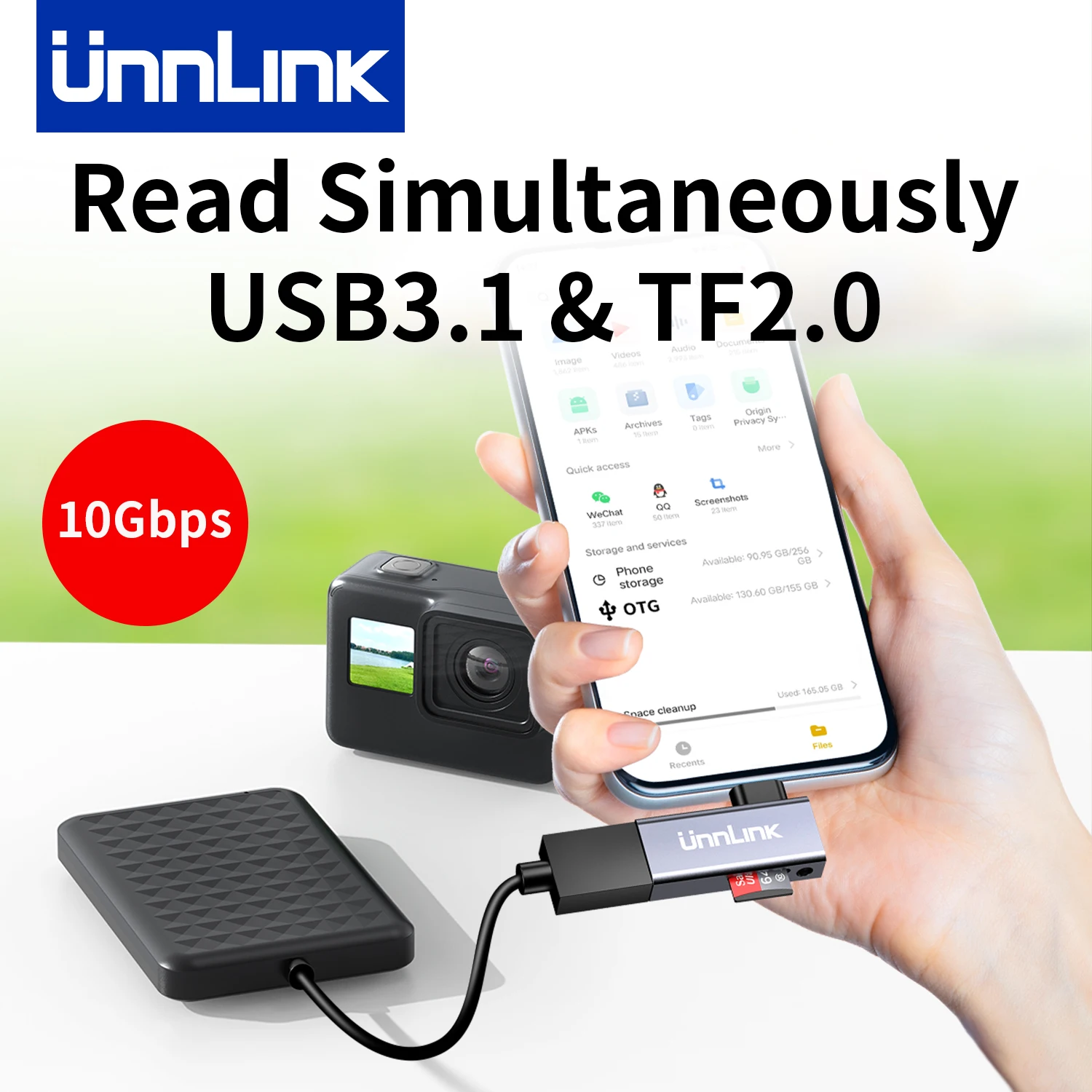 Unnlink 10Gbps 2-in-1 USB C to USB A 3.1 & TF 2.0 Card Reader for GoPro Tachograph Udisk
Unnlink 10Gbps 2-in-1 USB C to USB A 3.1 & TF 2.0 Card Reader for GoPro Tachograph Udisk