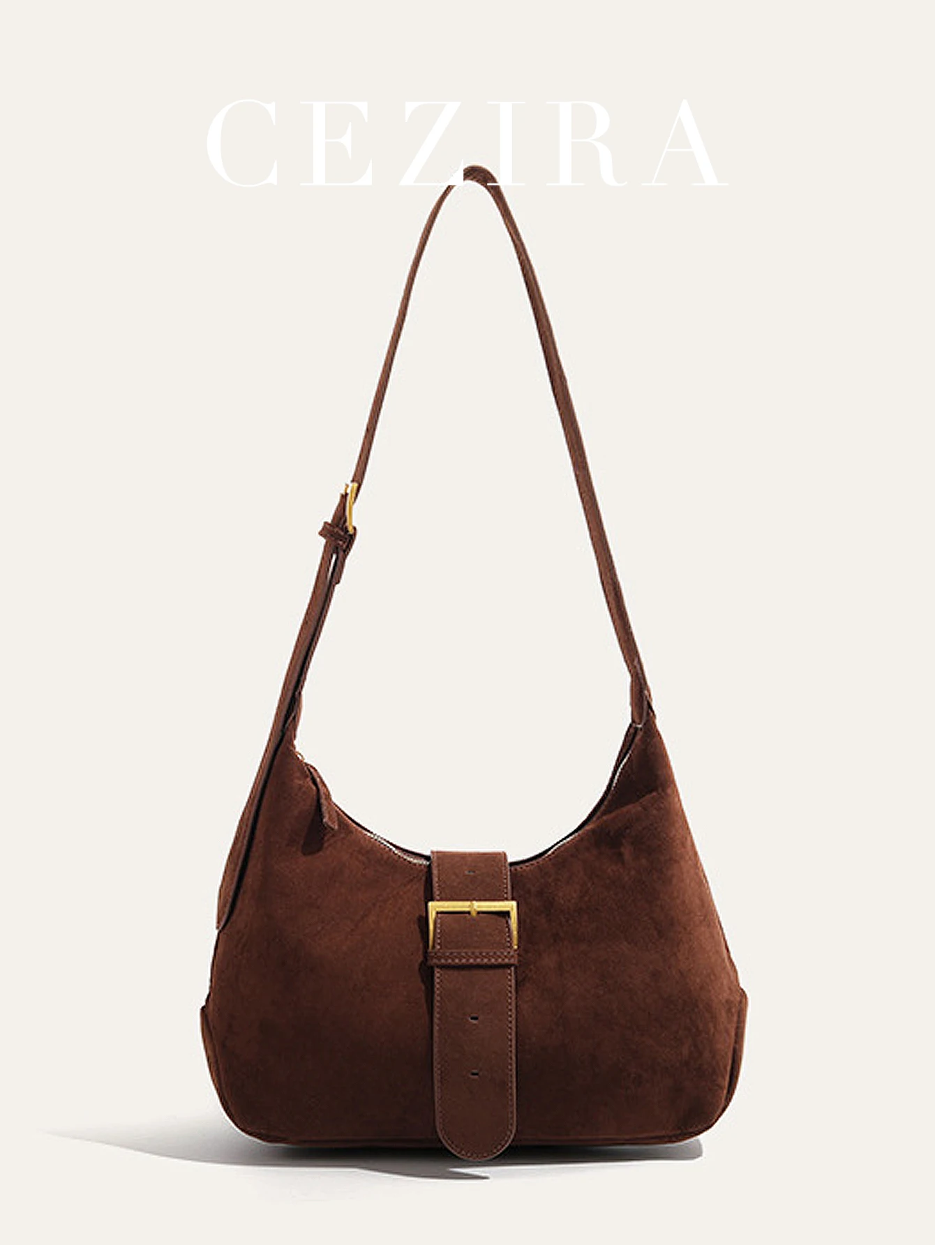 Vintage Style Faux Suede Fabric Hobo Bag for Women Big Buckle Decor Large Capacity Casual Daily Underarm Shoulder Handbag 
Vintage Style Faux Suede Fabric Hobo Bag for Women Big Buckle Decor Large Capacity Casual Daily Underarm Shoulder Handbag