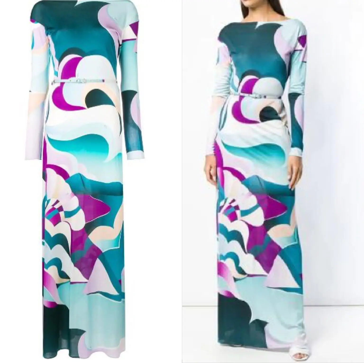 Роскошное дизайнерское женское платье макси с разноцветным принтом 2024, элегантное джерси с длинными рукавами, весенне-осенняя мода
Роскошное дизайнерское женское платье макси с разноцветным принтом 2024, элегантное джерси с длинными рукавами, весенне-осенняя мода