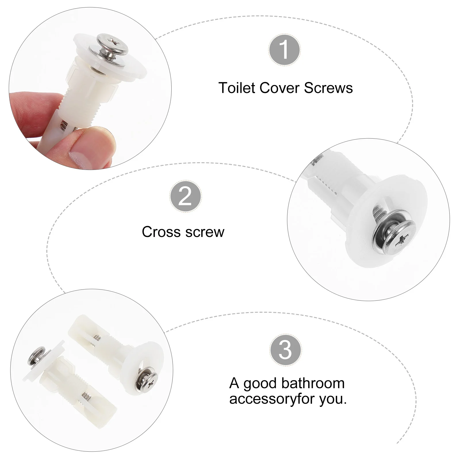 2 Pcs Toilet Seat Cover Screws Fittings Kit Replacement Bolts Fixing Smooth Surface Excellent Toughness Durable Bathroom
2 Pcs Toilet Seat Cover Screws Fittings Kit Replacement Bolts Fixing Smooth Surface Excellent Toughness Durable Bathroom