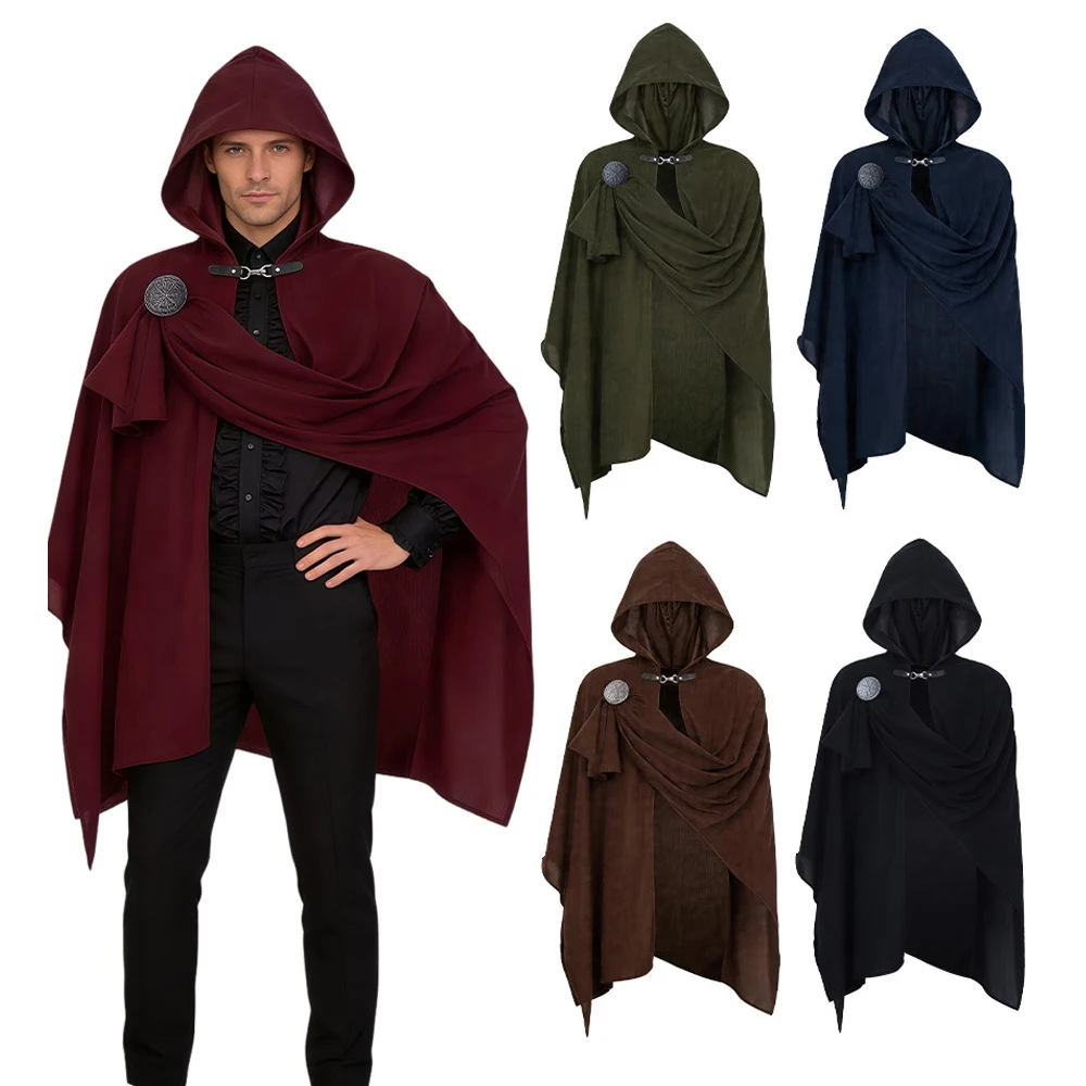 Medieval Corduroy Cloak Cowl with brooch cos Death Knight Halloween Renaissance Knight pirate ranger Cloak
Medieval Corduroy Cloak Cowl with brooch cos Death Knight Halloween Renaissance Knight pirate ranger Cloak
