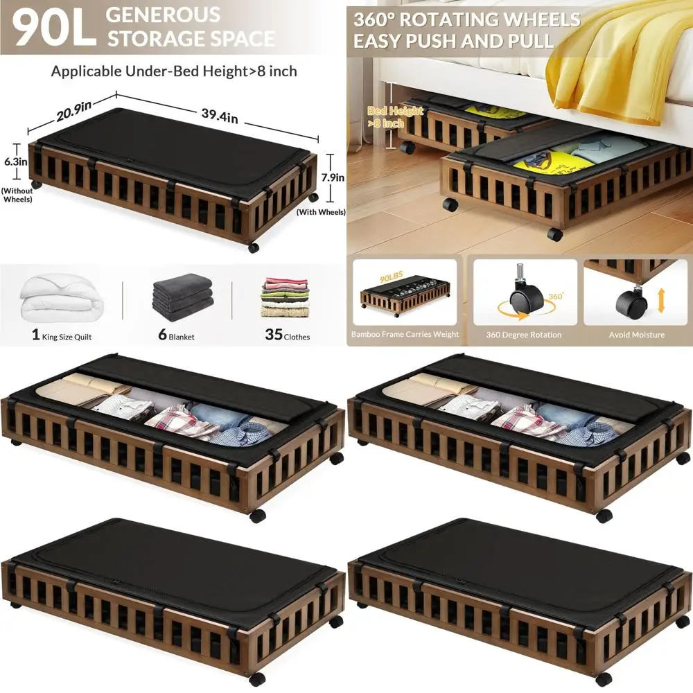 Бамбуковое хранилище на колесиках, 2 предмета, коричневые контейнеры 39x20x7,8
Бамбуковое хранилище на колесиках, 2 предмета, коричневые контейнеры 39x20x7,8