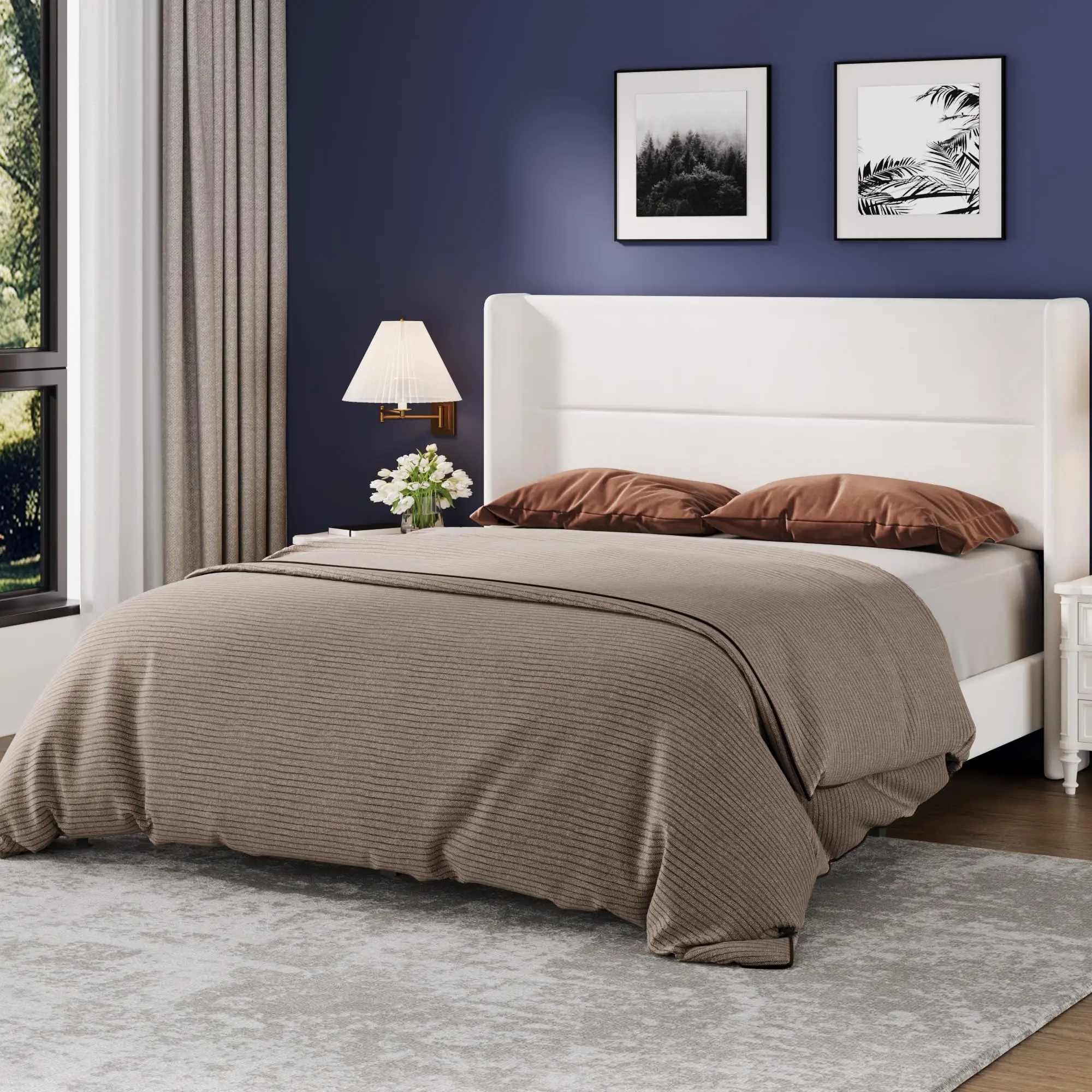 Velvet Upholstered Platform Bed Frame With Wingback Headboard, Wood Slats, No Box Spring Needed, Twin Full Queen King
Velvet Upholstered Platform Bed Frame With Wingback Headboard, Wood Slats, No Box Spring Needed, Twin Full Queen King