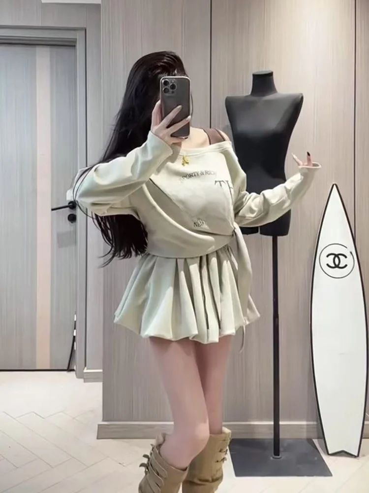 Корейский комплект с юбкой с рюшами и буквенным принтом Sle Faion, женский сезонный наряд с высокой талией на весну и осень
Корейский комплект с юбкой с рюшами и буквенным принтом Sle Faion, женский сезонный наряд с высокой талией на весну и осень