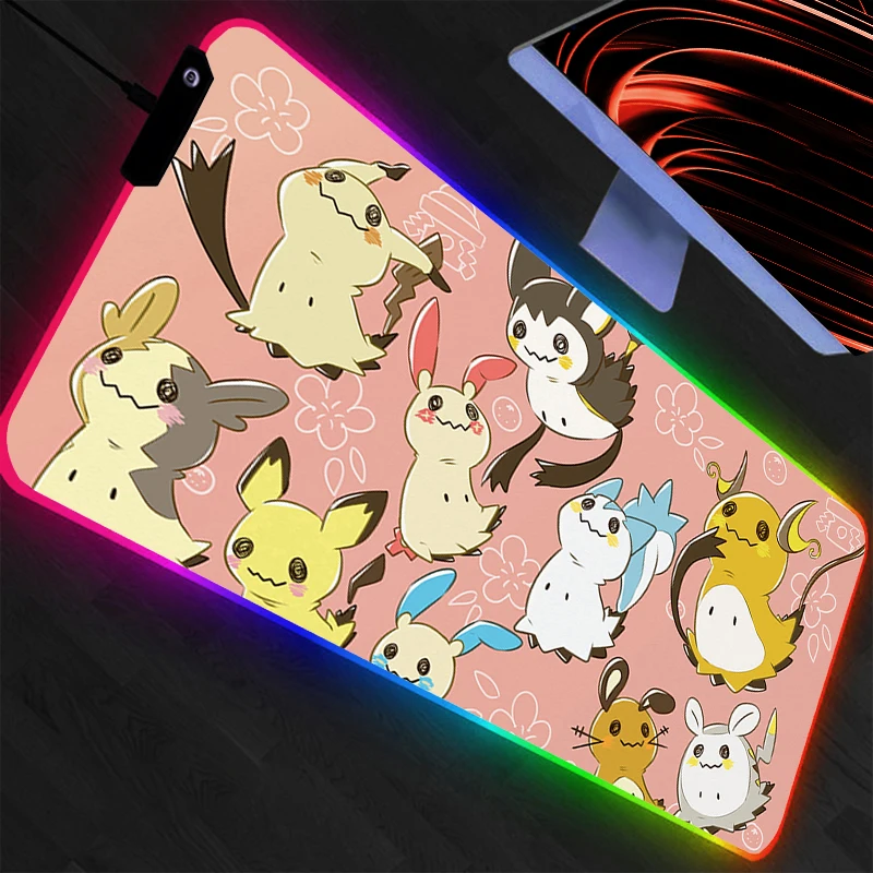 Коврик для мыши Pokemon Pikachu RGB, увеличенный размер XXL, с подсветкой, для ПК, компьютера, клавиатуры, светодиодный настольный коврик, игровые аксессуары, коврик для мыши
Коврик для мыши Pokemon Pikachu RGB, увеличенный размер XXL, с подсветкой, для ПК, компьютера, клавиатуры, светодиодный настольный коврик, игровые аксессуары, коврик для мыши