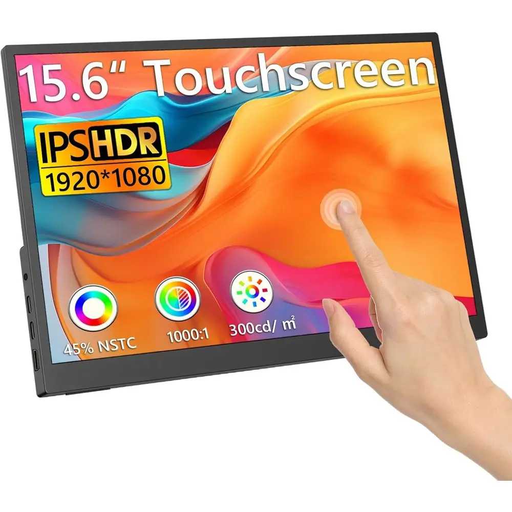 15.6 Portable Touchscreen Monitor, 1080P HD, 300 Nits Brightness, Travel Display with Stand & Speakers, HDMI & USB-C Laptop Moni
15.6 Portable Touchscreen Monitor, 1080P HD, 300 Nits Brightness, Travel Display with Stand & Speakers, HDMI & USB-C Laptop Moni
