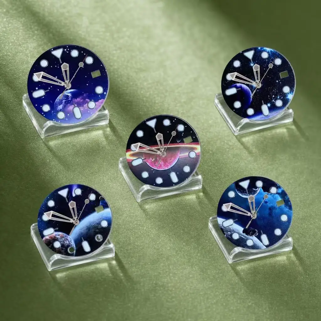 NH NH35 28.5mm S Logo Starlit Sky Dial Suitable For Japan Movement Green Luminous High Quality Watch Modification Accessories
NH NH35 28.5mm S Logo Starlit Sky Dial Suitable For Japan Movement Green Luminous High Quality Watch Modification Accessories