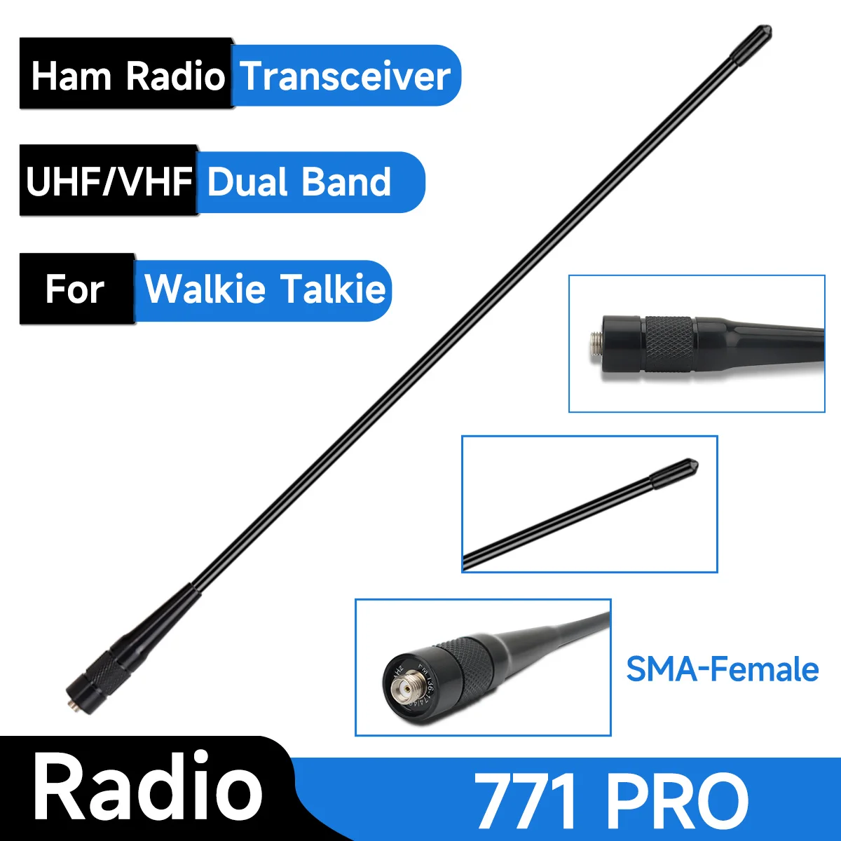 UV-771 PRO Antenna UHF VHF Dual Band High Gain SMA- Female For UV-88 BT8200 BT8000 Quansheng UV-K5 UV-K6 Baofeng Walkie Talkie
UV-771 PRO Antenna UHF VHF Dual Band High Gain SMA- Female For UV-88 BT8200 BT8000 Quansheng UV-K5 UV-K6 Baofeng Walkie Talkie