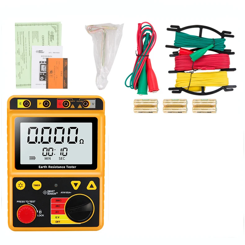 ST4105A Earth Resistance Tester Digital Grounding Resistance Meter
ST4105A Earth Resistance Tester Digital Grounding Resistance Meter