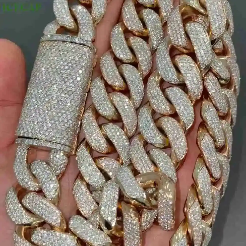 Fine Jewelry Hip Hop Miami Cuban Necklace 925 Silver Vvs Moissanie Diamond Cuban Link Chain Iced Out for Men
Fine Jewelry Hip Hop Miami Cuban Necklace 925 Silver Vvs Moissanie Diamond Cuban Link Chain Iced Out for Men