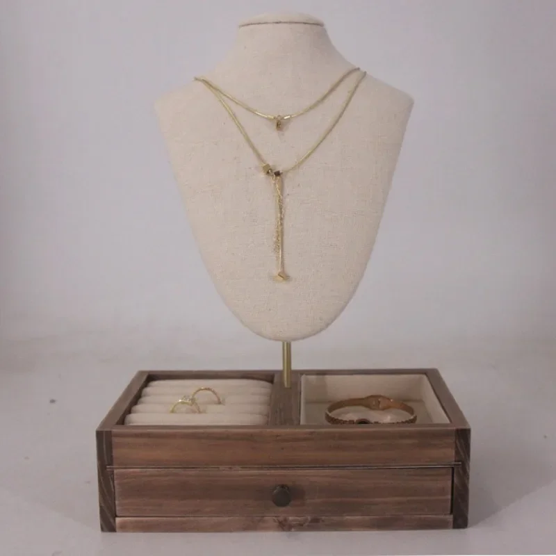 Portable Jewelry Box Necklace Display Stand Ring Holder Earring Storage Boxes Btrinkets Wooden Bracelet Displays Box Girls Gifts
Portable Jewelry Box Necklace Display Stand Ring Holder Earring Storage Boxes Btrinkets Wooden Bracelet Displays Box Girls Gifts