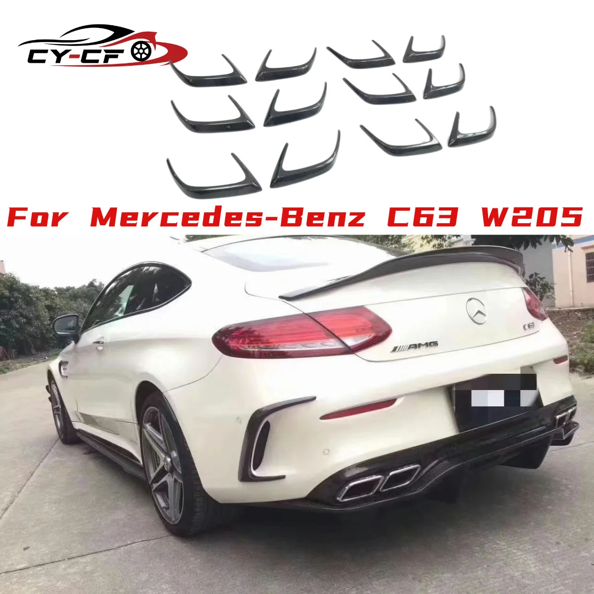Задний бампер-спойлер с боковыми канардами и ветровыми ножами для Mercedes-Benz C-класса W205 C63 (двухдверный), карбоновый диффузор-сплиттер
Задний бампер-спойлер с боковыми канардами и ветровыми ножами для Mercedes-Benz C-класса W205 C63 (двухдверный), карбоновый диффузор-сплиттер