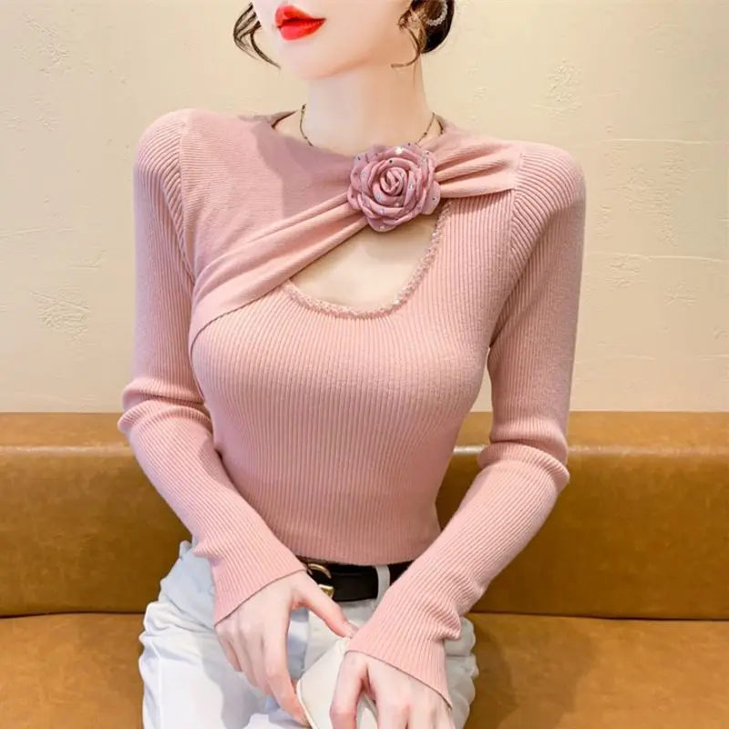 2024 Autumn New 3D Flower Temperament Rhinestones Irregular Bow Slim-fitting Long-sleeved Hollow Out Knitted Sweater Pullover
2024 Autumn New 3D Flower Temperament Rhinestones Irregular Bow Slim-fitting Long-sleeved Hollow Out Knitted Sweater Pullover