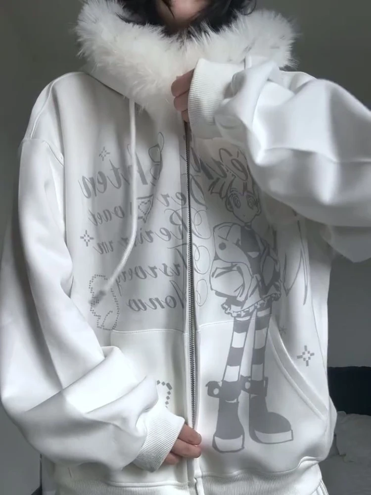 Японская винтажная куртка Kawai из искусственного меха Y2k с капюшоном, уличная одежда, пальто на молнии, толстовки с длинными рукавами и мультяшным принтом в стиле ретро
Японская винтажная куртка Kawai из искусственного меха Y2k с капюшоном, уличная одежда, пальто на молнии, толстовки с длинными рукавами и мультяшным принтом в стиле ретро