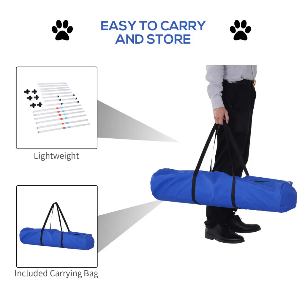 PawHut Adjustable Dog Agility Training Obstacle Set with Weaves Poles and Storage Bag
PawHut Adjustable Dog Agility Training Obstacle Set with Weaves Poles and Storage Bag