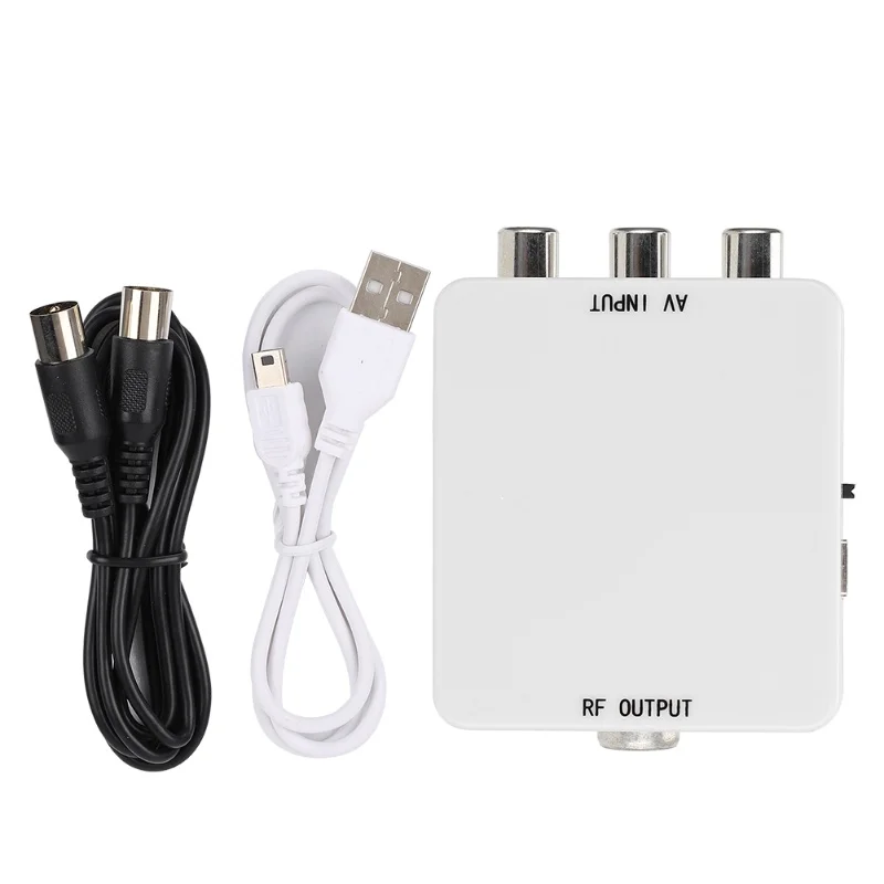 AV To RF Mini Video Converter Box Driver Free Adapter TV Signal Switcher 67.25Mhz 61.25Mhz
AV To RF Mini Video Converter Box Driver Free Adapter TV Signal Switcher 67.25Mhz 61.25Mhz