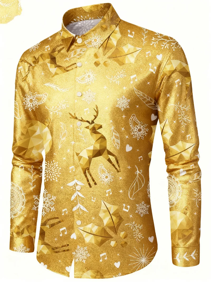 Christmas Men's Gift Elk Pattern Printed Formal Shirt Christmas Pattern Long Sleeve Shirt Fashion Men's Shirt Top
Christmas Men's Gift Elk Pattern Printed Formal Shirt Christmas Pattern Long Sleeve Shirt Fashion Men's Shirt Top