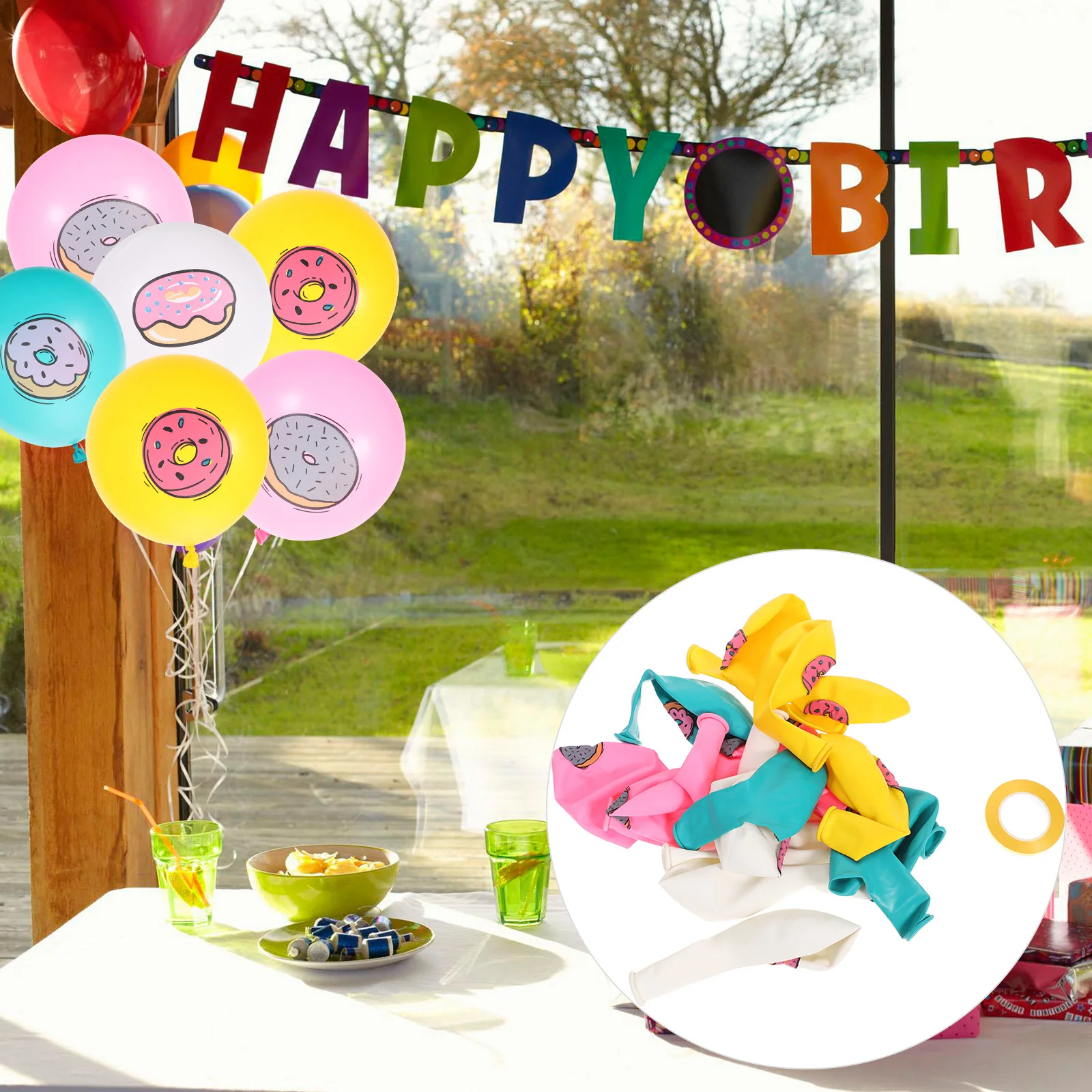 32Pcs Donut Balloons Sturdy Reusable Cartoon Shaped Bright Colored Birthday Party Decorations Supplies Donut Latex Balloons
32Pcs Donut Balloons Sturdy Reusable Cartoon Shaped Bright Colored Birthday Party Decorations Supplies Donut Latex Balloons