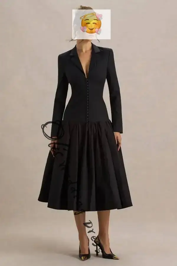 customized Women Black Party Dresses Suit Jacket Dresses Notch Lapel Long Sleeves Tea-Length Prom Gown Customized Office Lady We
customized Women Black Party Dresses Suit Jacket Dresses Notch Lapel Long Sleeves Tea-Length Prom Gown Customized Office Lady We