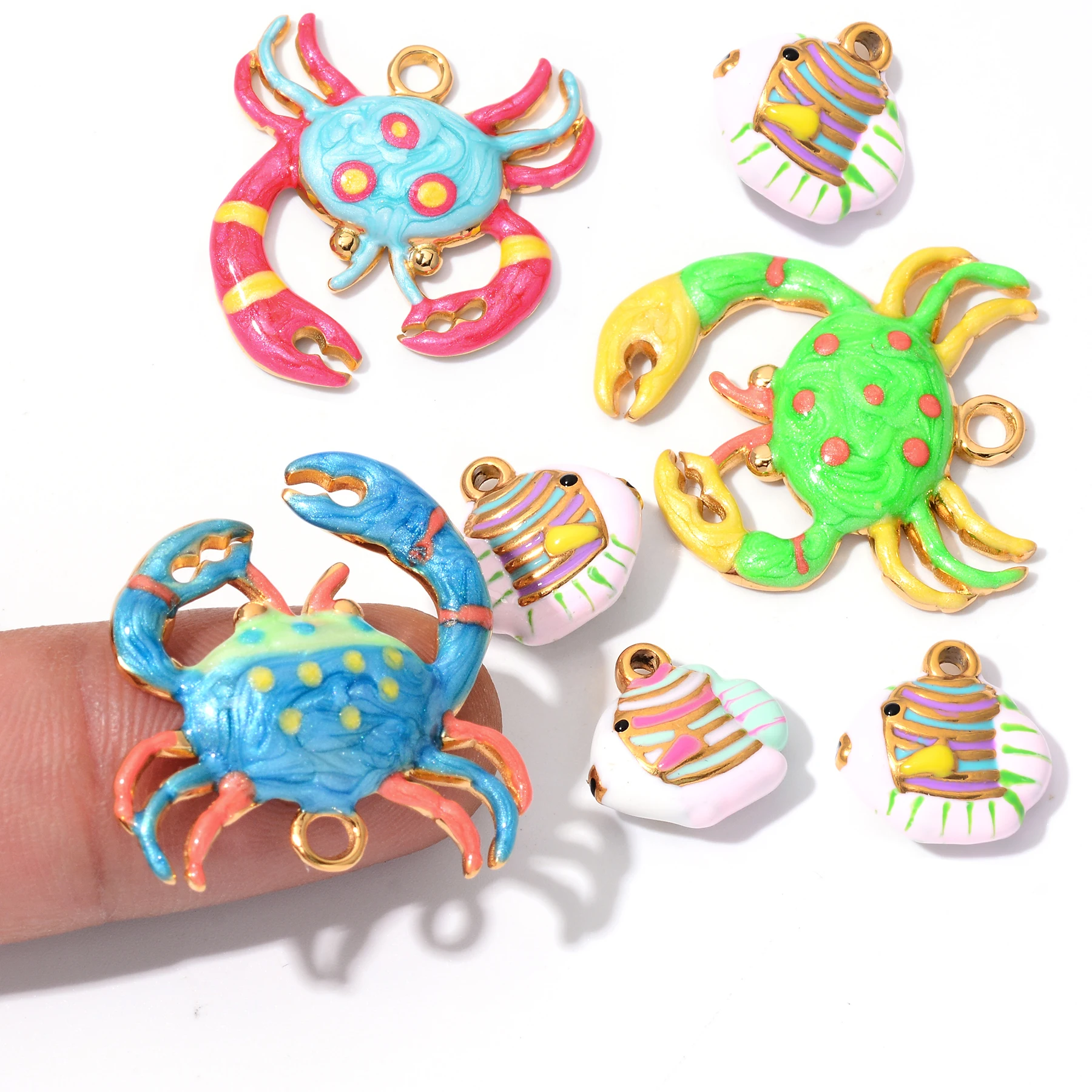 10Pcs Crab/Fish Stainless Steel Ocean Life Charms Accessories for DIY Handmade Necklace Earrings Keychain Pendant
10Pcs Crab/Fish Stainless Steel Ocean Life Charms Accessories for DIY Handmade Necklace Earrings Keychain Pendant