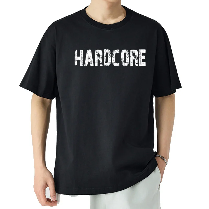 Hakke Hardcore Simple Lettering in Post Apokalypse Style T-Shirt Men Clothing Streetwear Graphic T Shirts Camisetas
Hakke Hardcore Simple Lettering in Post Apokalypse Style T-Shirt Men Clothing Streetwear Graphic T Shirts Camisetas