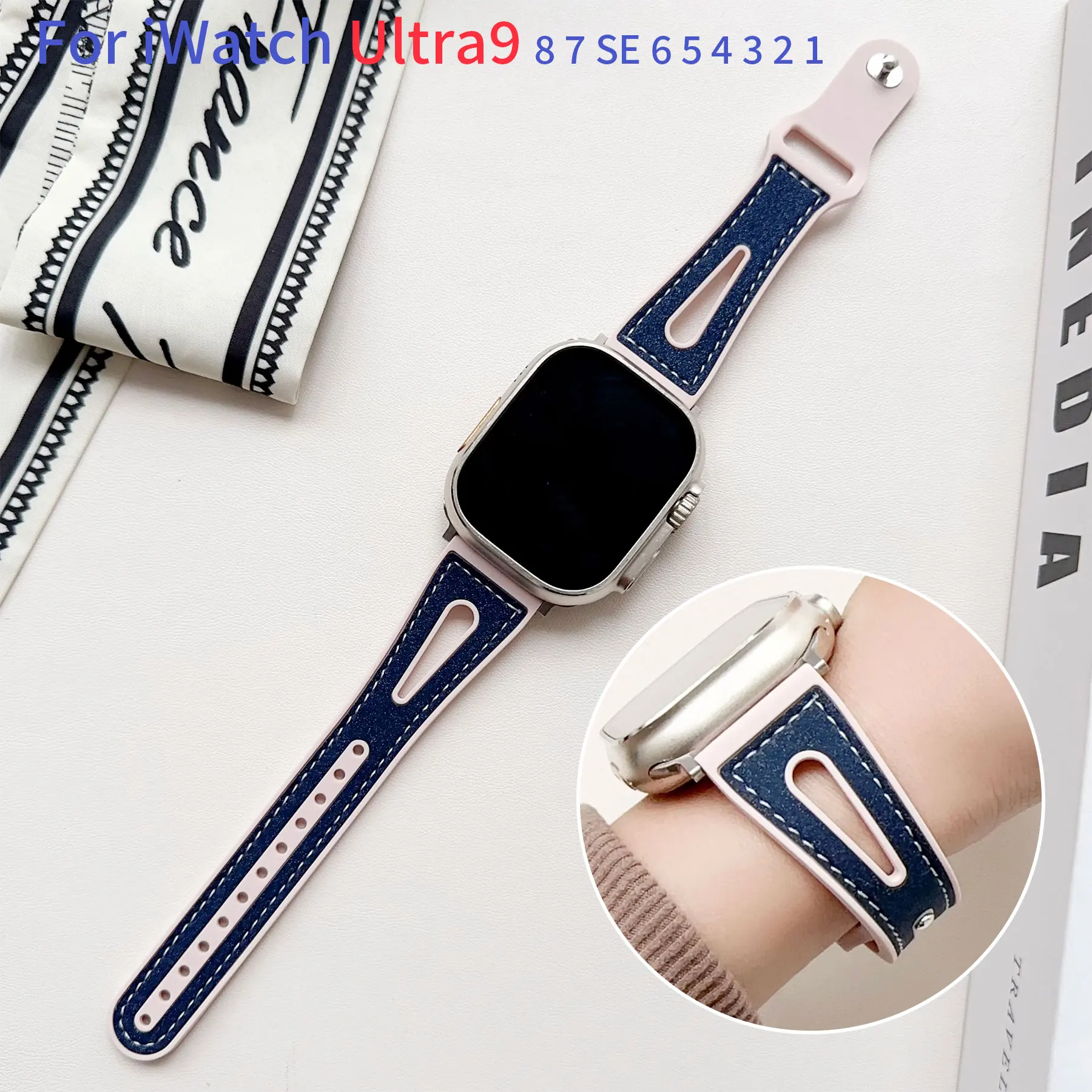 Silicone leather glitter strap for Apple watch models, glitter for iWatch Series 9 8 7 6 5-2 strap
Silicone leather glitter strap for Apple watch models, glitter for iWatch Series 9 8 7 6 5-2 strap