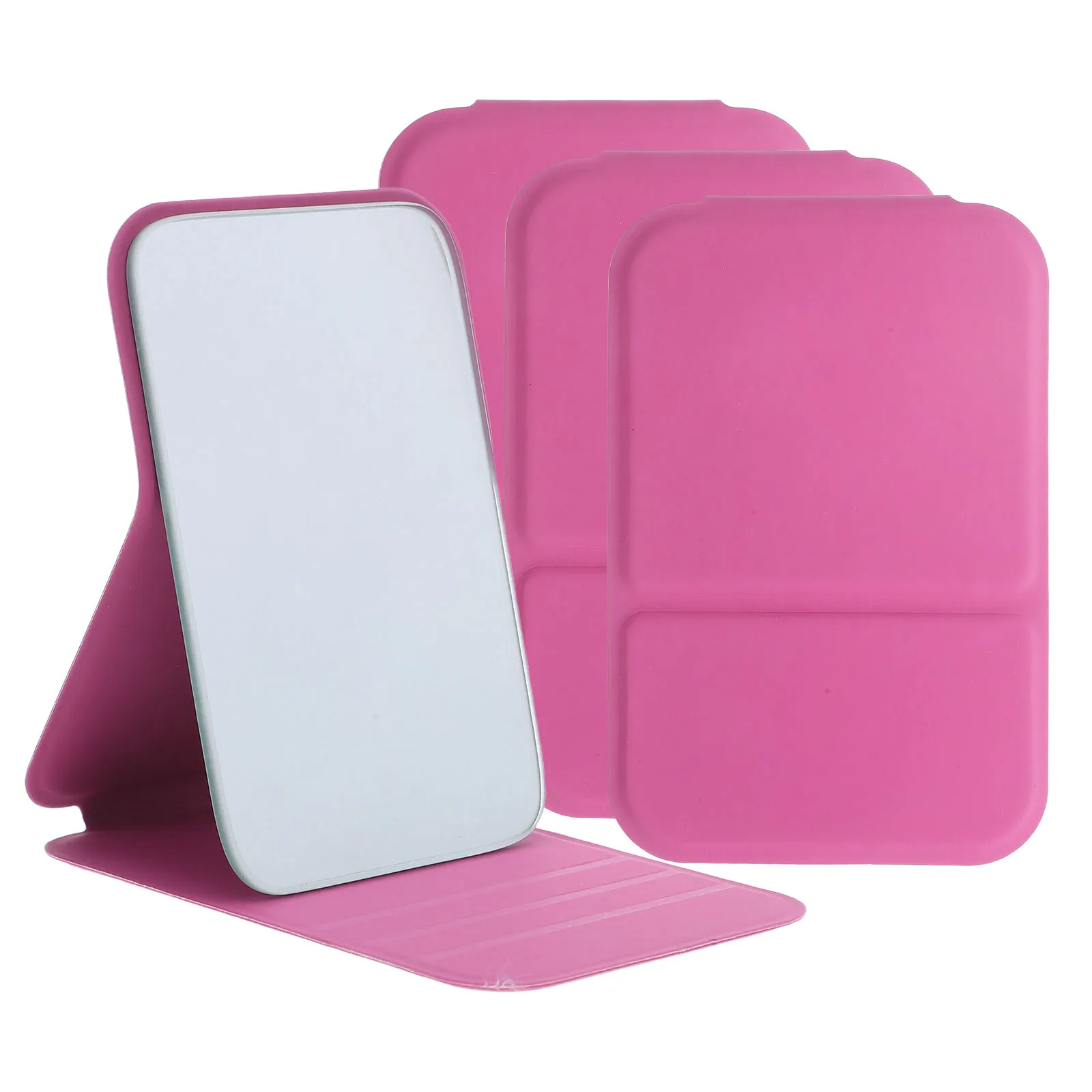 4pcs Portable Folding Makeup Mirror Compact Travel Vanity Mirror Hd Rectangular Desktop Stand Durable Pu Frame Lightweight
4pcs Portable Folding Makeup Mirror Compact Travel Vanity Mirror Hd Rectangular Desktop Stand Durable Pu Frame Lightweight