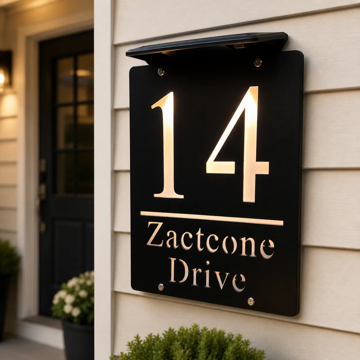 Personalized Custom House Number Sign LED Warm White Light Solar Outdoor Light Laser Cut Acrylic Address Plaque Wall Gift Plate
Personalized Custom House Number Sign LED Warm White Light Solar Outdoor Light Laser Cut Acrylic Address Plaque Wall Gift Plate