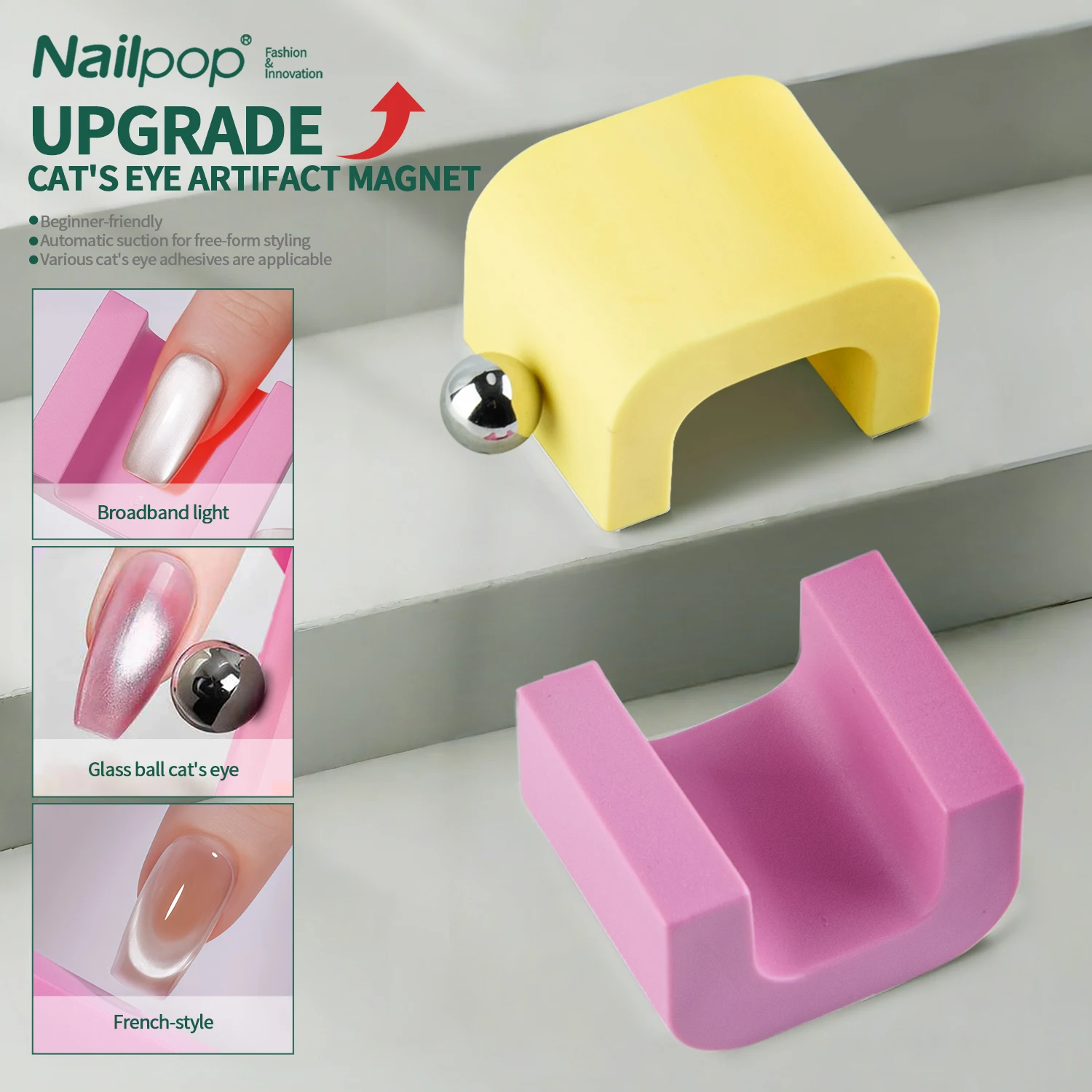Nailpop Upgrade Cat Eye Magnet Professional Nail Art Tool Easy DIY Charming Effects for Beginners Salon Home Use French Cat Eye
Nailpop Upgrade Cat Eye Magnet Professional Nail Art Tool Easy DIY Charming Effects for Beginners Salon Home Use French Cat Eye