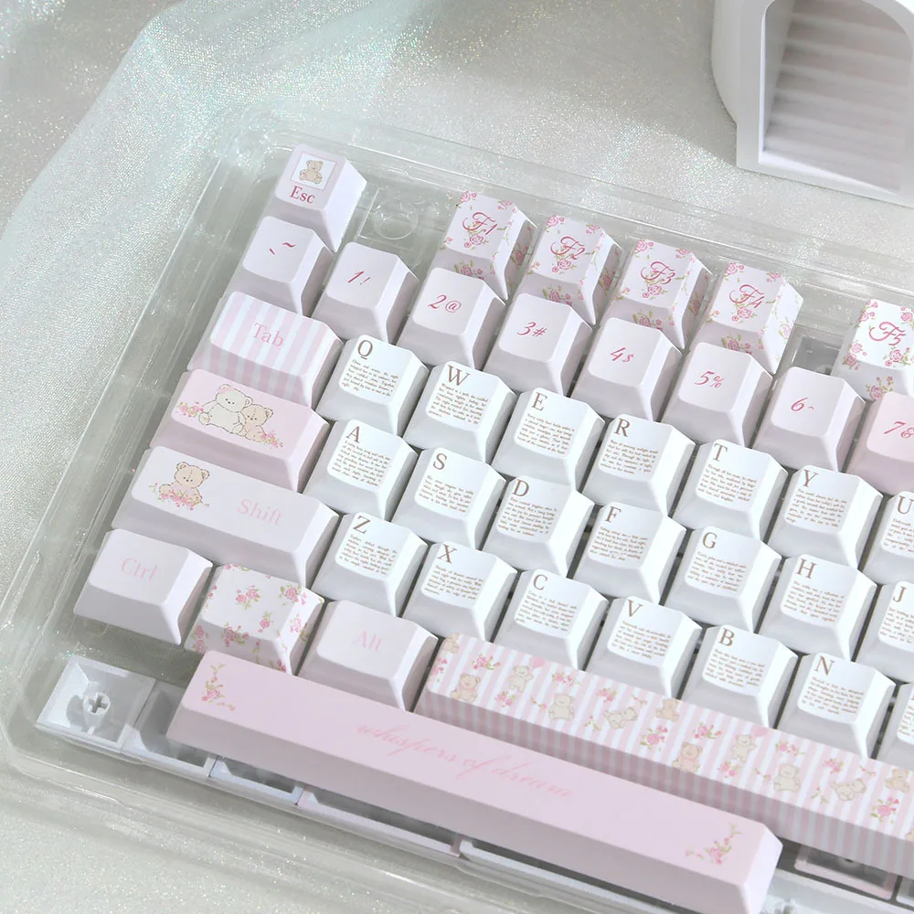 Bear flower advice keycap MOA pink black pink color scheme PBT round cute cartoon keycap for mechanical keyboard
Bear flower advice keycap MOA pink black pink color scheme PBT round cute cartoon keycap for mechanical keyboard