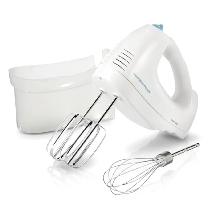 6-Speed Electric Hand Mixer with Whisk,,Snap-On Storage Case, 250 Watts, White
6-Speed Electric Hand Mixer with Whisk,,Snap-On Storage Case, 250 Watts, White