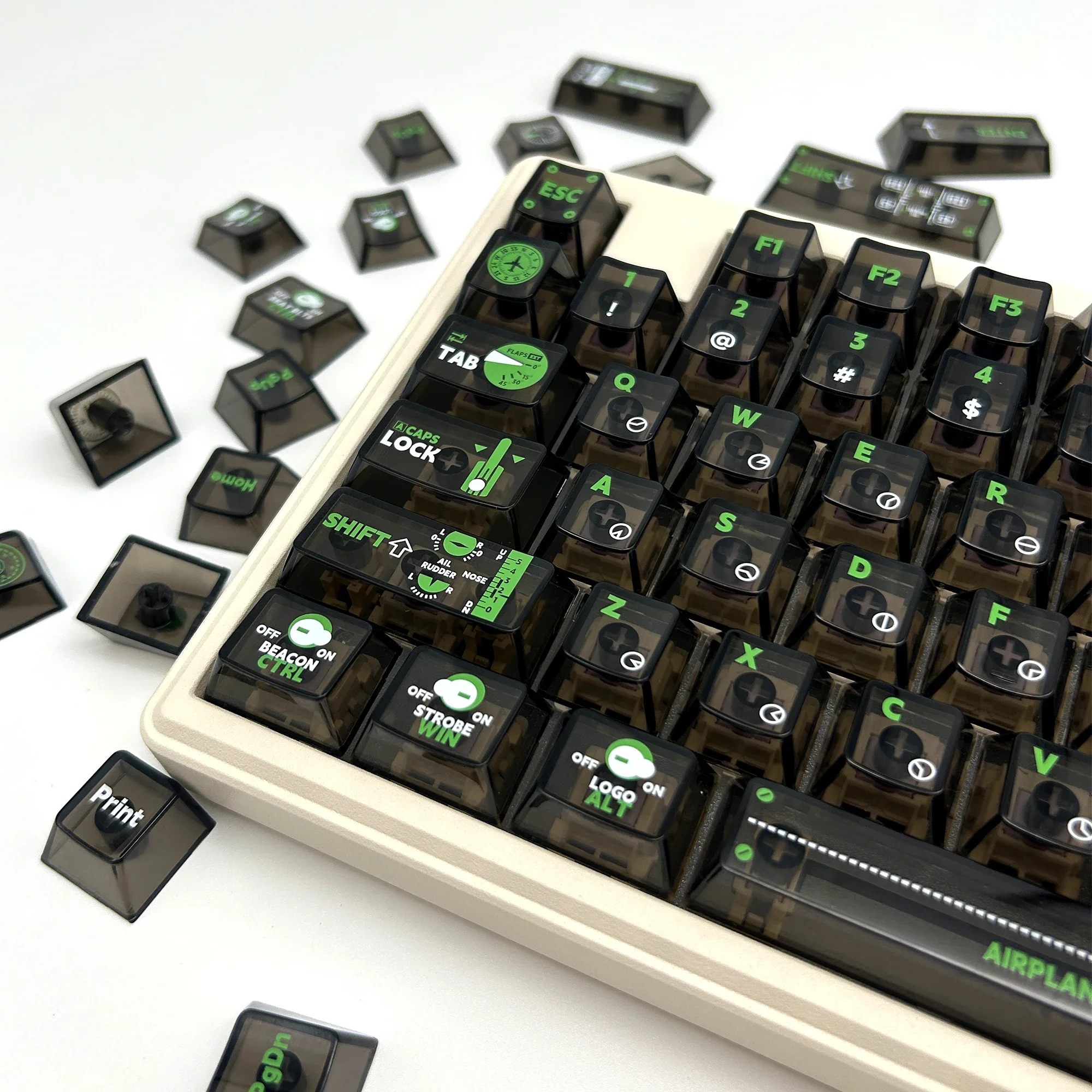 Transparent keycap PC material Original crystal 123 keys Engraved high transparency Customized wooting60he
Transparent keycap PC material Original crystal 123 keys Engraved high transparency Customized wooting60he