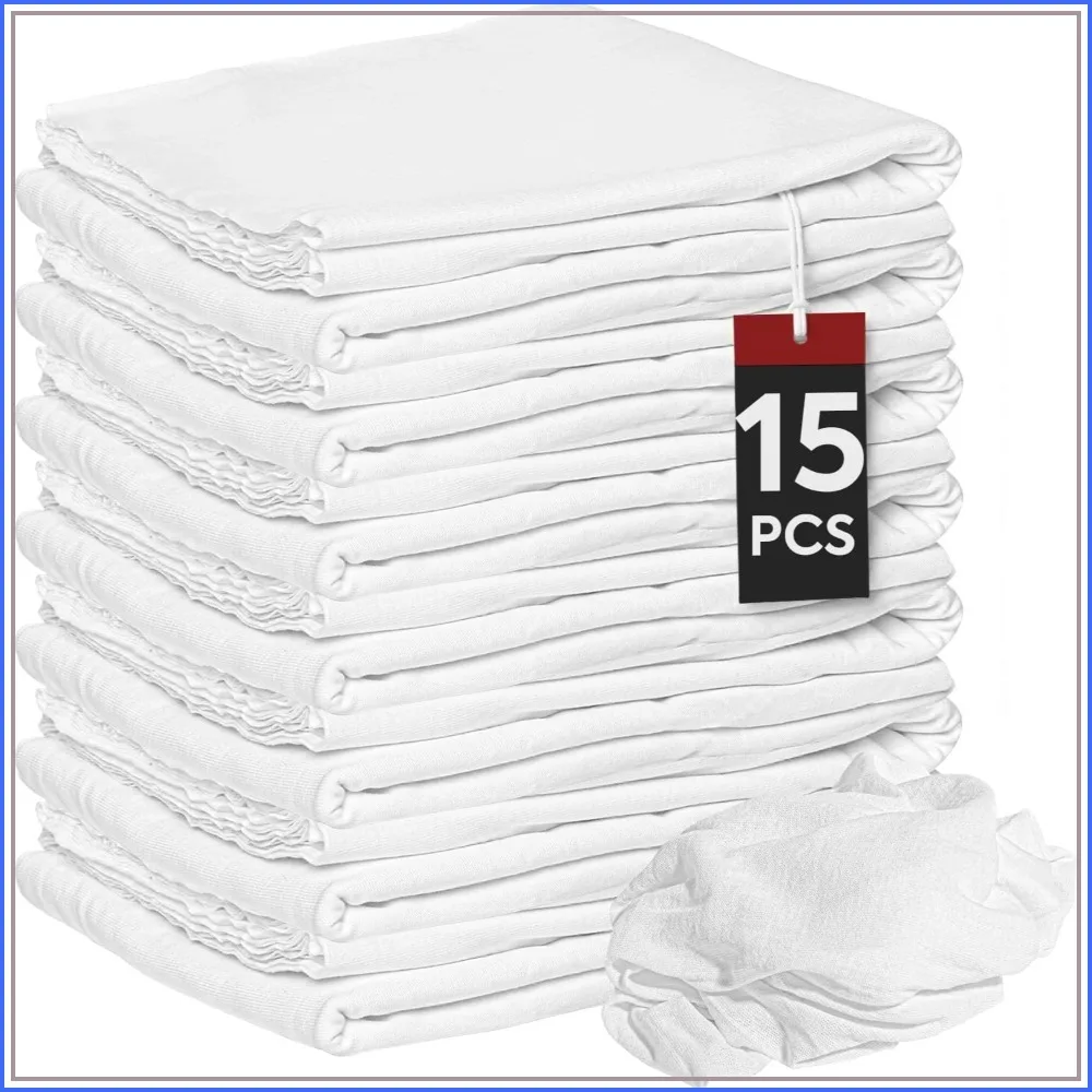 Lint Free Cloth (15 Pack) - 100% Cotton Cleaning Rags Exact Cut - Premium White Rags for Cleaning House 18"x18"
Lint Free Cloth (15 Pack) - 100% Cotton Cleaning Rags Exact Cut - Premium White Rags for Cleaning House 18"x18"