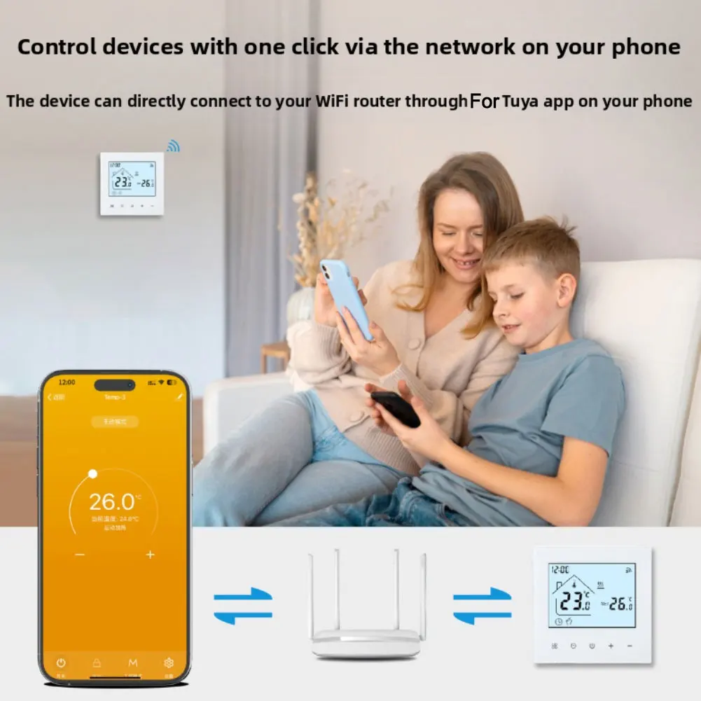 Для термостата для подогрева пола с управлением через приложение Wi-Fi Голосовая совместимость и шесть программируемых слотов по времени в день
Для термостата для подогрева пола с управлением через приложение Wi-Fi Голосовая совместимость и шесть программируемых слотов по времени в день