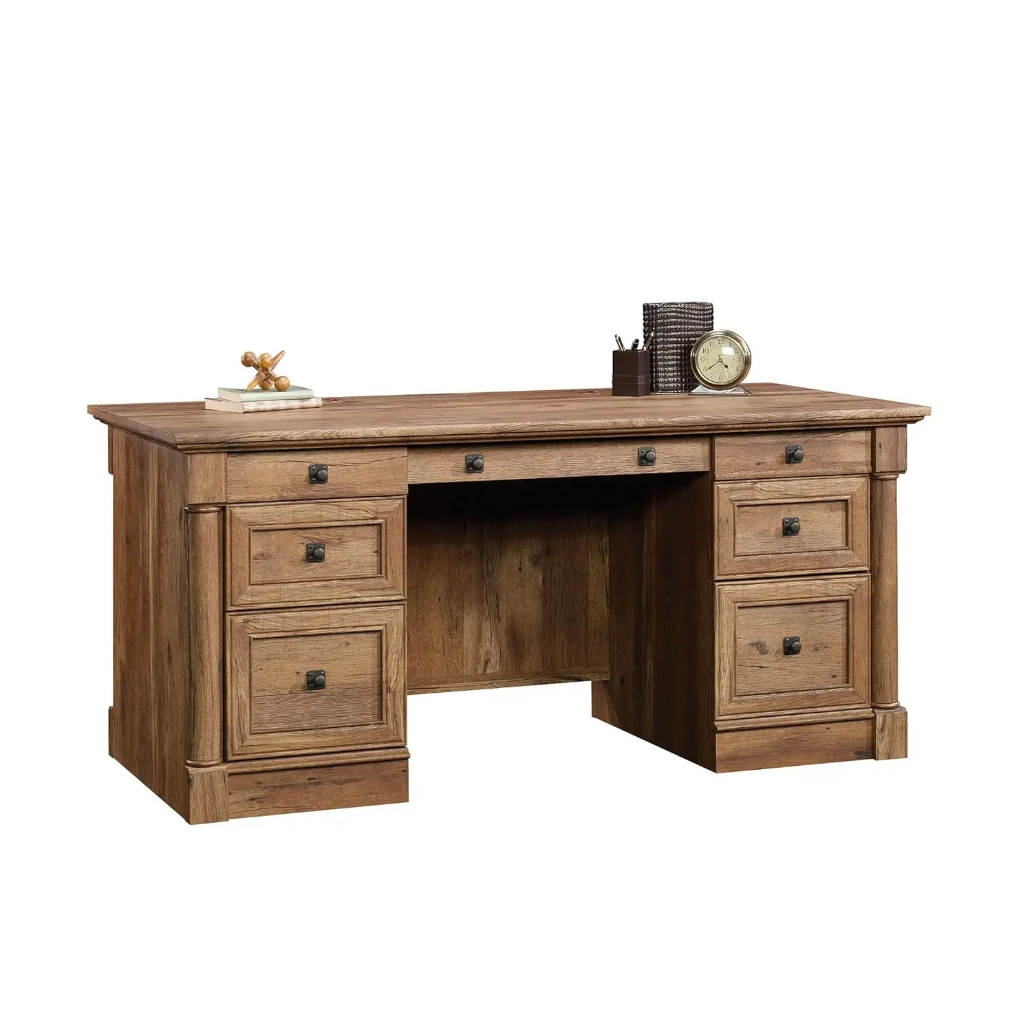 Executive Desk 65"W Vintage Oak Finish Home Office 29.5"D x 29.6"H, Customized
Executive Desk 65"W Vintage Oak Finish Home Office 29.5"D x 29.6"H, Customized