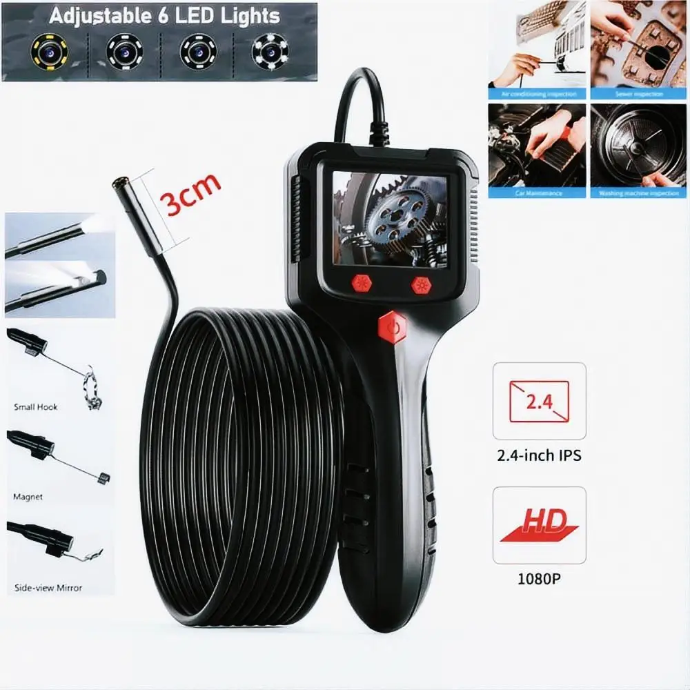 Portable Pipe Endoscope With 2.4 Inch Color Screen 5.5/8mm Waterproof Lens HD Camera Focal Length 4-10 CM Industrial Detector
Portable Pipe Endoscope With 2.4 Inch Color Screen 5.5/8mm Waterproof Lens HD Camera Focal Length 4-10 CM Industrial Detector