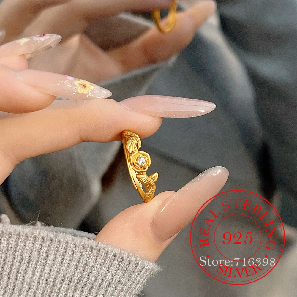 925 Sterling Silver Jewelry 24K Gold Plated Crystal Vine flowers Finger Rings for Women Wedding Party Jewelry Girls Friend Gift
925 Sterling Silver Jewelry 24K Gold Plated Crystal Vine flowers Finger Rings for Women Wedding Party Jewelry Girls Friend Gift