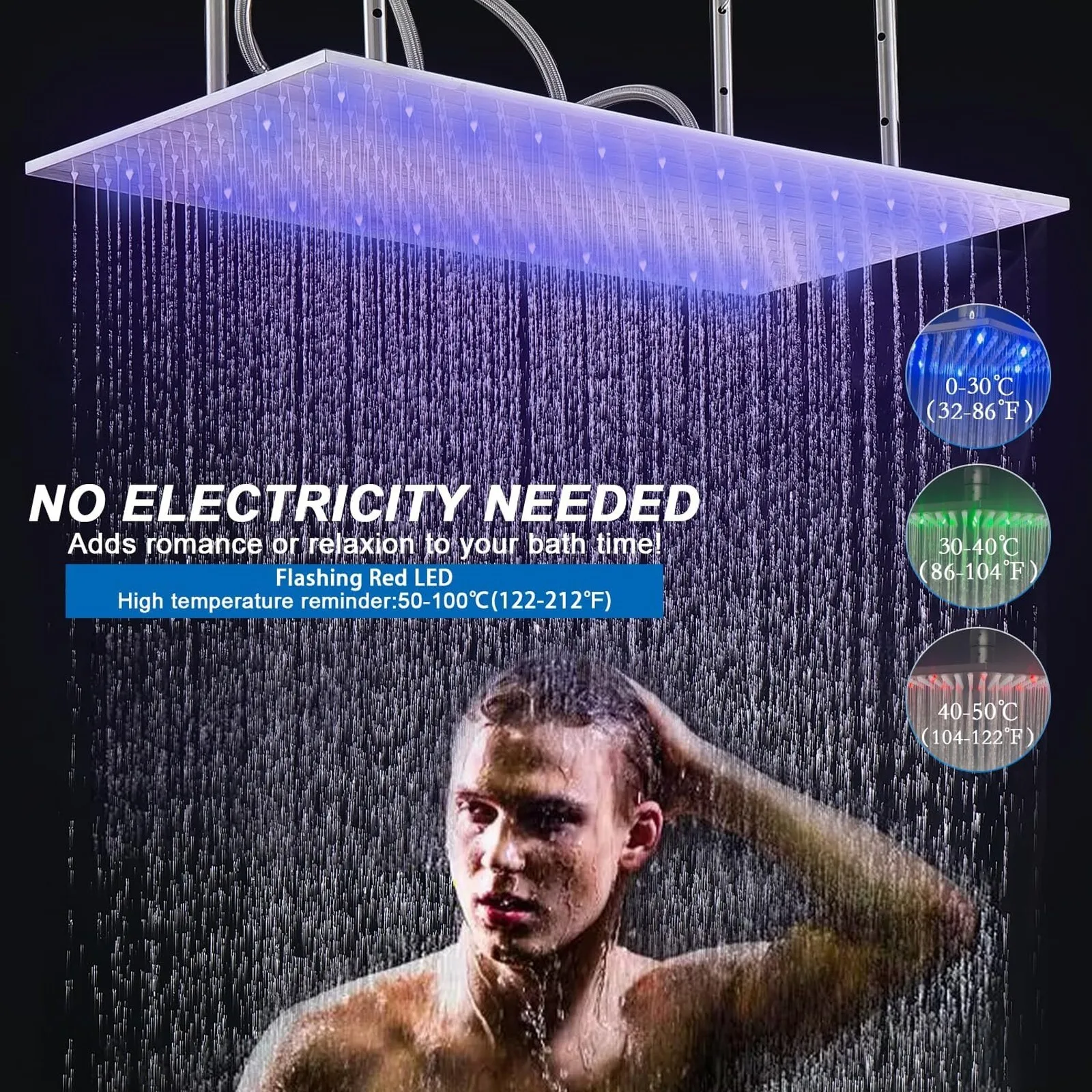 16x32inch Rain Shower Head High Pressure Rainfall Top Sprayer Ceiling Mount
16x32inch Rain Shower Head High Pressure Rainfall Top Sprayer Ceiling Mount