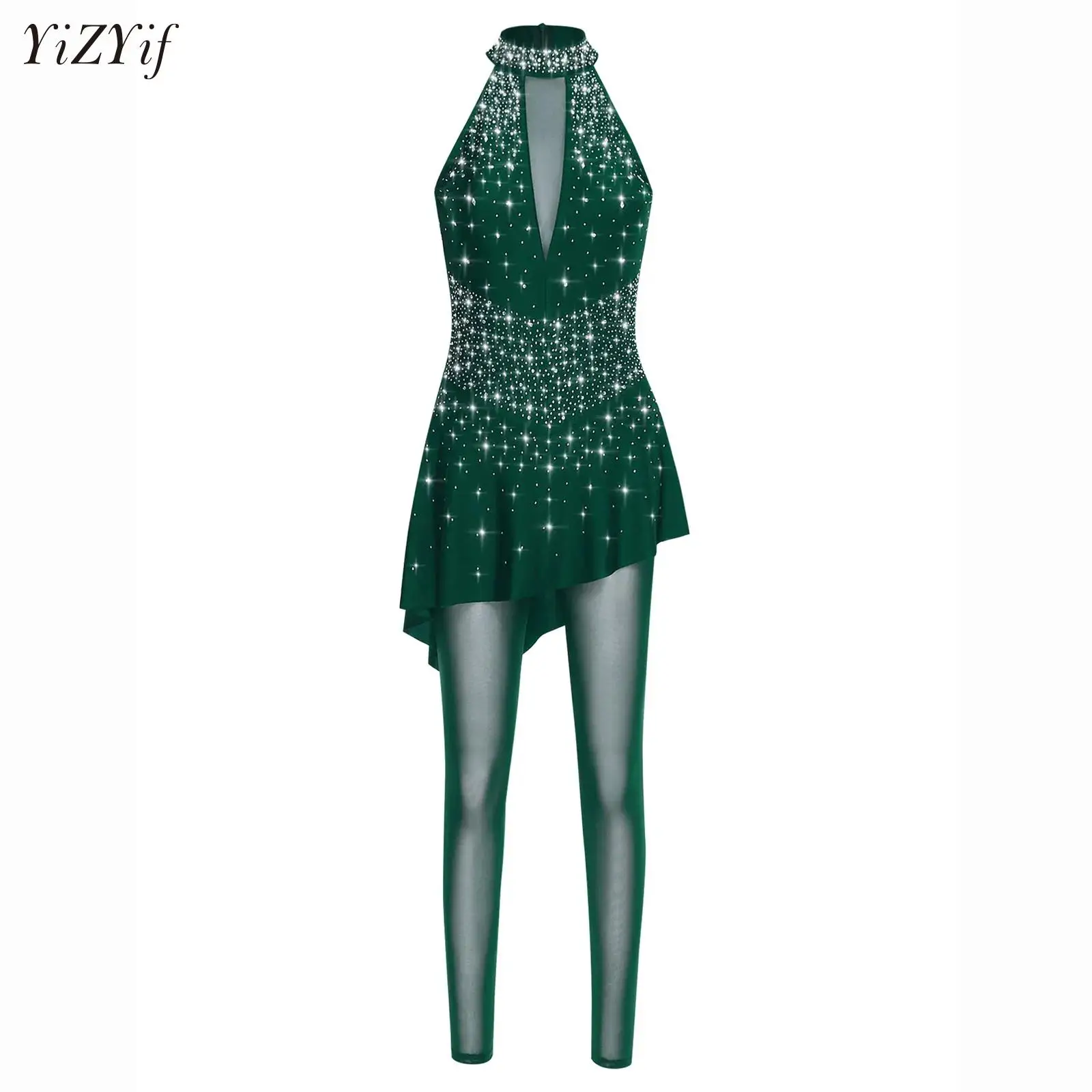 Sleeveless Sheer Mesh Ballet Unitards for Women Shiny Rhinestones One Piece Dance Bodysuits Yoga Skirted Jumpsuit Footless
Sleeveless Sheer Mesh Ballet Unitards for Women Shiny Rhinestones One Piece Dance Bodysuits Yoga Skirted Jumpsuit Footless