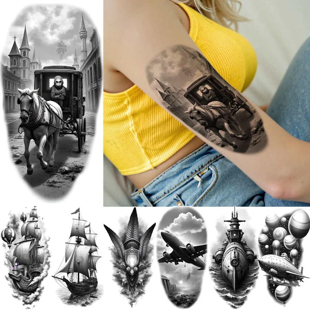 3pcs Temporary Tattoo Vintage Transportation Waterproof Long-lasting Body Stickers Vintage Nautical Equipment For Men Adults
3pcs Temporary Tattoo Vintage Transportation Waterproof Long-lasting Body Stickers Vintage Nautical Equipment For Men Adults