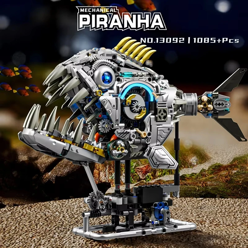 1085pcs Mechanical Piranha Building Blocks Set Technical MOC Fish Bricks Model Toy for Boys Christmas Birthday Gift
1085pcs Mechanical Piranha Building Blocks Set Technical MOC Fish Bricks Model Toy for Boys Christmas Birthday Gift