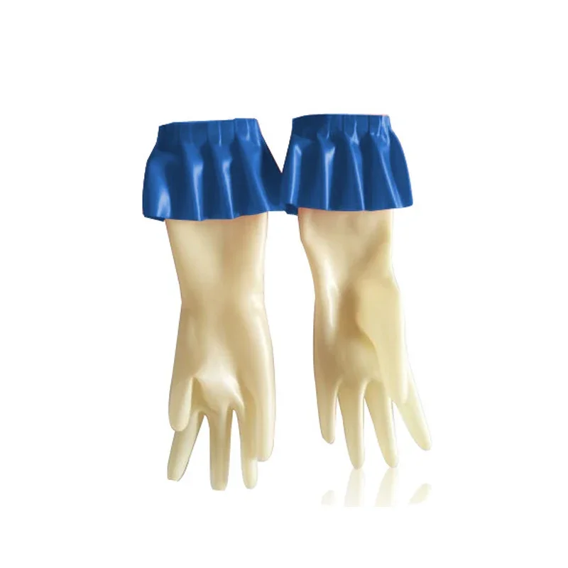 Transparent and dark blue natural latex five - finger gloves, the charming highlights of the masquerade.
Transparent and dark blue natural latex five - finger gloves, the charming highlights of the masquerade.
